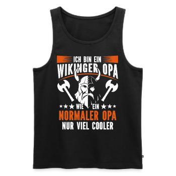 Wikinger Opa - Großvater - Geschenk für Herren - Männer Premium Bio Tank Top - Schwarz - Vorne - Michal (187cm)