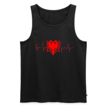 Albanischer Adler Kosovo Albaner Rot Herzlinie - Männer Premium Bio Tank Top - Schwarz - Vorne - Michal (187cm)