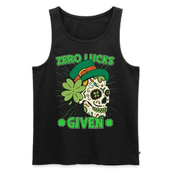 Zero Lucks Given Mardi Gras Skull st patricks day - Männer Premium Bio Tank Top - Schwarz - Vorne - Michal (187cm)
