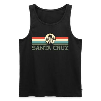 Santa Cruz CA Kalifornien - Retro 70er 80er Jahre - Männer Premium Bio Tank Top - Schwarz - Vorne - AI Model Male 178 light (178cm)