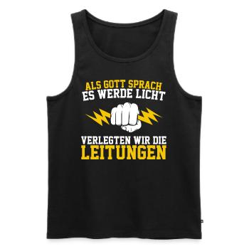 Männer Elektriker Baustelle Elektroniker Lustiger - Männer Premium Bio Tank Top - Schwarz - Vorne - AI Model Male 178 light (178cm)