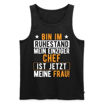 Rentner Pension Ruhestand Geschenk Mann Pensionist - Männer Premium Bio Tank Top - Schwarz - Vorne - Michal (187cm)
