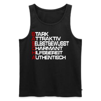 Sascha Name Namen Vorname Geschenk Geschenkidee - Männer Premium Bio Tank Top - Schwarz - Vorne - AI Model Male 178 light (178cm)