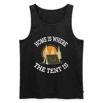 Home Is Where The Tent Is Hiking Grunge - Men's Premium Organic Tank Top - black - Front - AI Model Male 178 light (178cm)