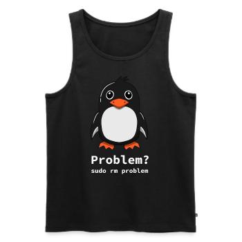Tux Linux Penguin | Problem? Sudo rm -rf / - - Männer Premium Bio Tank Top - Schwarz - Vorne - AI Model Male 178 light (178cm)