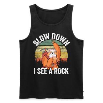 Geologie Faultier Lustig Geologe Geschenk Geologin - Männer Premium Bio Tank Top - Schwarz - Vorne - Michal (187cm)