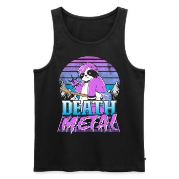 Retrowave Pastel Goth Sloth 80s Retro Death Metal - Men's Premium Organic Tank Top - black - Front - Michal (187cm)