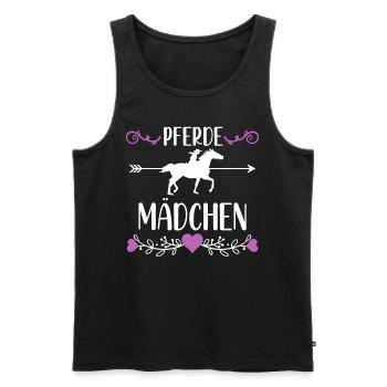 Pferde Mädchen Pferd Reiterin Frauen Geschenkidee - Männer Premium Bio Tank Top - Schwarz - Vorne - Michal (187cm)
