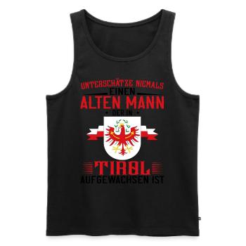 Unterschätze niemals einen alten Mann der in - Männer Premium Bio Tank Top - Schwarz - Vorne - Michal (187cm)