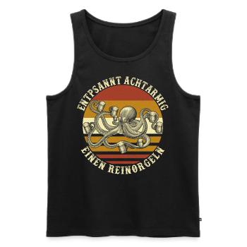 Entpsannt achtarmig einen reinorgeln - Männer Premium Bio Tank Top - Schwarz - Vorne - Michal (187cm)