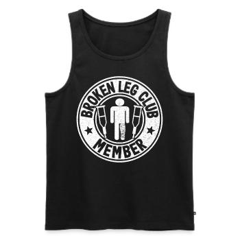 Broken Leg Club Member Logo Vintage Surgery Funny - Men's Premium Organic Tank Top - black - Front - Michal (187cm)