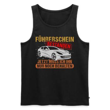 Führerschein Bestanden jetzt muss Ich ihn nur noch - Männer Premium Bio Tank Top - Schwarz - Vorne - Michal (187cm)