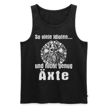 So viele Idioten und nicht genug Äxte Wikinger Axt - Männer Premium Bio Tank Top - Schwarz - Vorne - AI Model Male 178 light (178cm)