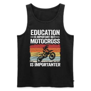 Education Is Important But Motocross Is - Men's Premium Organic Tank Top - black - Front - AI Model Male 178 light (178cm)