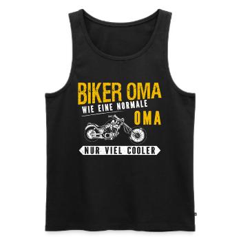 Biker Oma wie eine normale Oma nur viel cooler - - Männer Premium Bio Tank Top - Schwarz - Vorne - Michal (187cm)