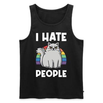 I Hat People Rainbow I Hate People Hate valentine - Männer Premium Bio Tank Top - Schwarz - Vorne - Michal (187cm)