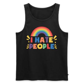 I Hat People Rainbow I Hate People Hate valentine - Männer Premium Bio Tank Top - Schwarz - Vorne - Michal (187cm)