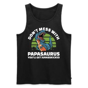 Papasaurus jurasskicked Rex for men dinasor papa - Débardeur bio Premium Homme - noir - Devant - AI Model Male 178 light (178cm)