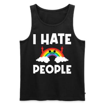 I Hat People Rainbow I Hate People Hate valentine - Männer Premium Bio Tank Top - Schwarz - Vorne - Michal (187cm)