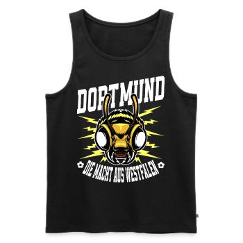 Dortmund Macht Westfalen Fußball Fan Geschenkidee - Männer Premium Bio Tank Top - Schwarz - Vorne - Michal (187cm)