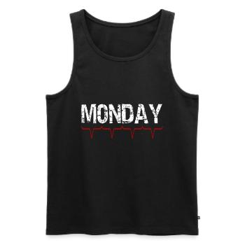 Ligne Monday Pulse - Débardeur bio Premium Homme - noir - Devant - AI Model Male 178 light (178cm)