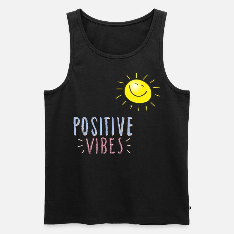 POSITIV VIBES - Männer Premium Bio Tank Top - Schwarz