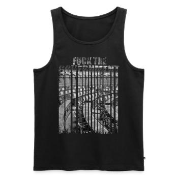 Fuck le gouvernement - Débardeur bio Premium Homme - noir - Devant - AI Model Male 178 light (178cm)