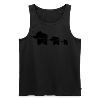 Origami, elephant, elefant, family, animal, cute - Men's Premium Organic Tank Top - black - Front - AI Model Male 178 light (178cm)
