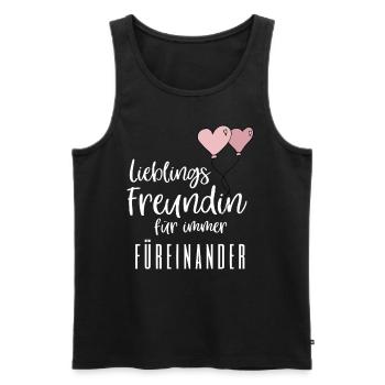 freundin - Männer Premium Bio Tank Top - Schwarz - Vorne - AI Model Male 178 light (178cm)