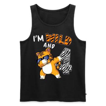 I’m Wild et 4 jungle animal toddler shirt - Débardeur bio Premium Homme - noir - Devant - Michal (187cm)