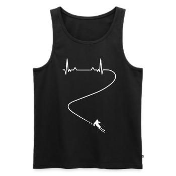 Skieurs Sports Heartbeat - Débardeur bio Premium Homme - noir - Devant - AI Model Male 178 light (178cm)