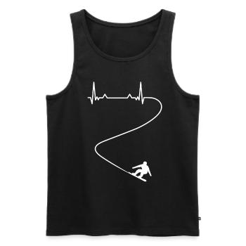 Heartbeat Pulse ECG Snowboard SnowboardEr - Débardeur bio Premium Homme - noir - Devant - AI Model Male 178 light (178cm)