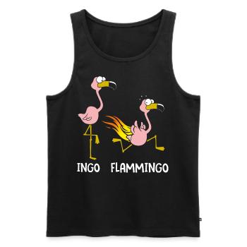 Ingo Flammingo - Männer Premium Bio Tank Top - Schwarz - Vorne - Michal (187cm)