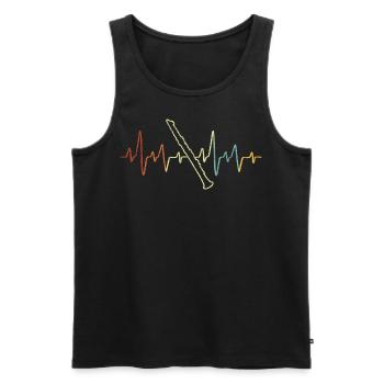 Klarinette Herzschlag Klarinettenspieler Retro - Männer Premium Bio Tank Top - Schwarz - Vorne - Michal (187cm)