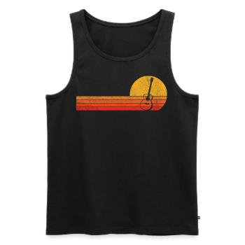 Acoustic Guitar Player Guitarist Guitar Retro - Men's Premium Organic Tank Top - black - Front - Michal (187cm)