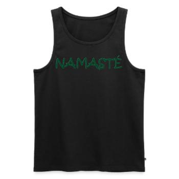 Yoga Méditation Namaste Ésotériques et fans de yoga - Débardeur bio Premium Homme - noir - Devant - AI Model Male 178 light (178cm)