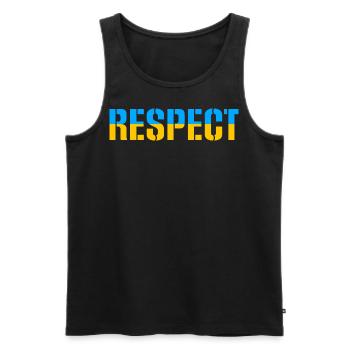 Respect Ukraine Respect Drapeau Couleurs du drapeau - Débardeur bio Premium Homme - noir - Devant - Michal (187cm)