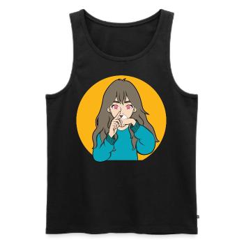 SNIFFING DE COCAÏNE ANIME GIRL - Débardeur bio Premium Homme - noir - Devant - AI Model Male 178 light (178cm)