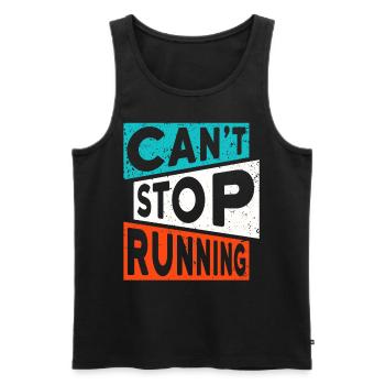 COURIR COURIR Jogging NE PEUT PAS ARRÊTER DE COURIR - Débardeur bio Premium Homme - noir - Devant - Michal (187cm)