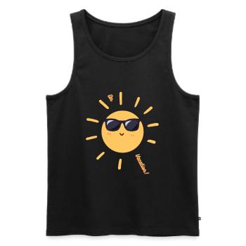 On Vacation - Currently on Vacation Sun Sunglasses - Men's Premium Organic Tank Top - black - Front - AI Model Male 178 light (178cm)
