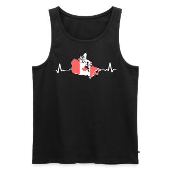 Heartbeat Canada Flag - Männer Premium Bio Tank Top - Schwarz - Vorne - AI Model Male 178 light (178cm)