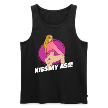 EROTIC SEXY GIRL KISS MY ASS - Männer Premium Bio Tank Top - Schwarz - Vorne - AI Model Male 178 light (178cm)