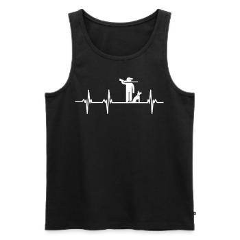 Herzschlag Jäger Jagdhund - Männer Premium Bio Tank Top - Schwarz - Vorne - AI Model Male 178 light (178cm)