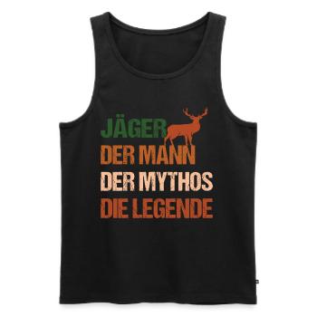 Drückjagd Jägerbekleidung Jagd T-Shirt - Männer Premium Bio Tank Top - Schwarz - Vorne - AI Model Male 178 light (178cm)