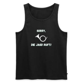 Jagd Jagen Jagdhorn - Männer Premium Bio Tank Top - Schwarz - Vorne - AI Model Male 178 light (178cm)
