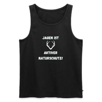 Jagd Jagen Naturschutz - Männer Premium Bio Tank Top - Schwarz - Vorne - Michal (187cm)