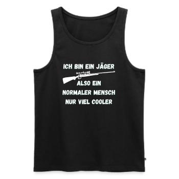 Jäger Mensch Jagen - Männer Premium Bio Tank Top - Schwarz - Vorne - AI Model Male 178 light (178cm)