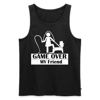 GAME OVER MON AMI - Débardeur bio Premium Homme - noir - Devant - AI Model Male 178 light (178cm)