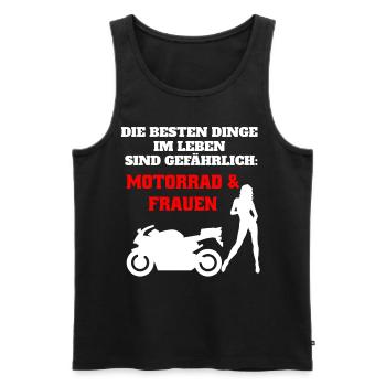 Motorrad Motiv für Biker mit Spruch - lustig - Männer Premium Bio Tank Top - Schwarz - Vorne - Michal (187cm)