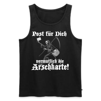 Post für Dich - Männer Premium Bio Tank Top - Schwarz - Vorne - Michal (187cm)